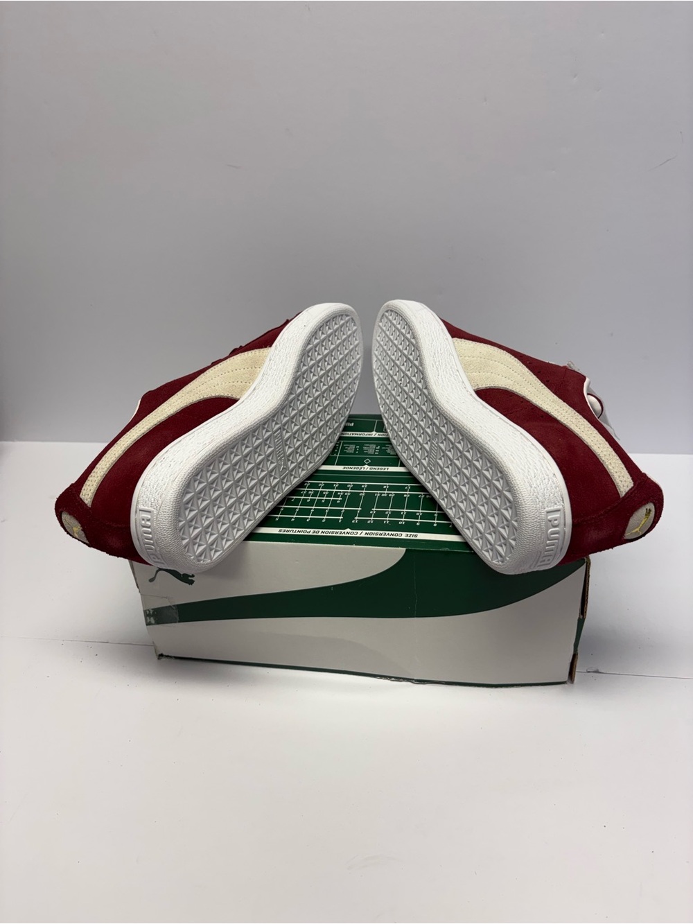 Puma Men's Suede Sneaker in Burgundy and White / no original box included/ - Picture 5 of 9